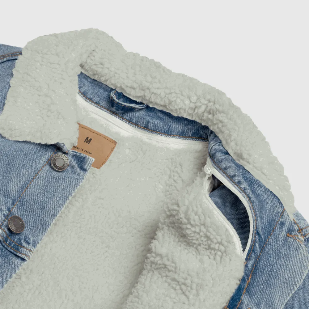 Unisex Music Lover Denim Sherpa Jacket