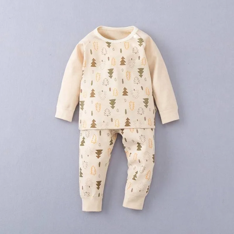 Unisex Trees Printed Winter Jumper and Pants Set