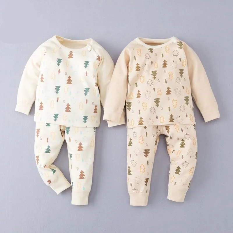 Unisex Trees Printed Winter Jumper and Pants Set