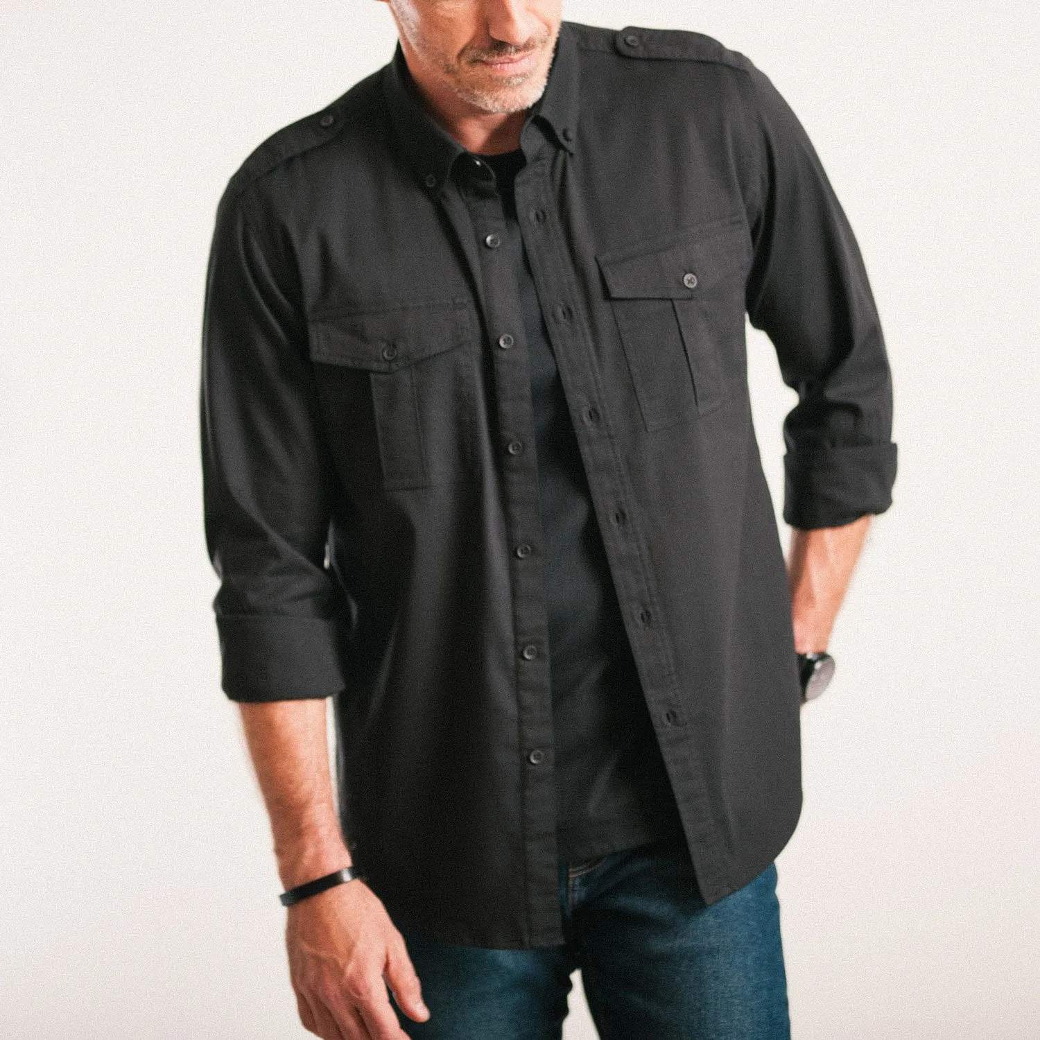 Wright Utility Shirt – Black Easy Cloth